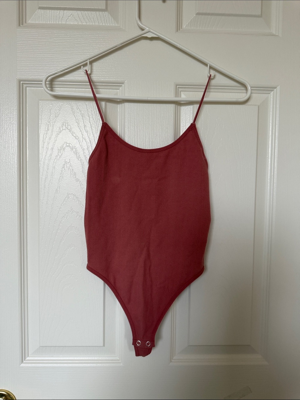 Ribbed Red One-Piece Bodysuit
